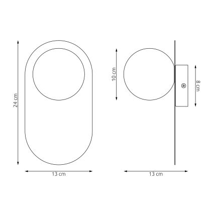 Aplique de parede VIVA 1xG9/8W/230V cinzento