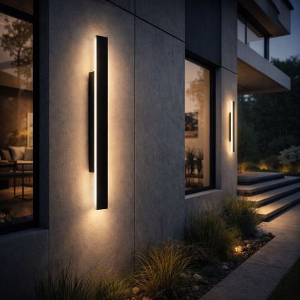 Aplique exterior LED WOW LED/11W/230V 3000/4000/6000K 60 cm IP54 preto