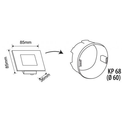 Aplique LED exterior para escadas LED/1,7W/230V 3000/4000/6000K IP54 branco