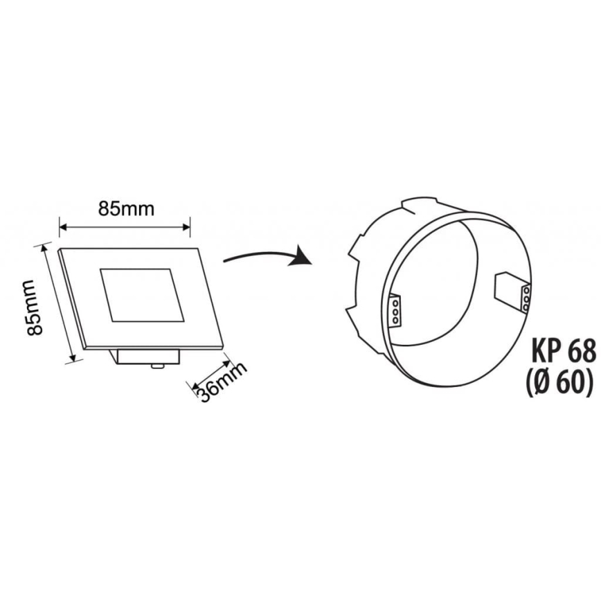 Aplique LED exterior para escadas LED/1,7W/230V 3000/4000/6000K IP54 branco
