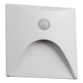 Aplique LED para escadas com sensor de movimento e crepuscular EXIN LED/2,5W/230V 4000K IP65 branco quadrado
