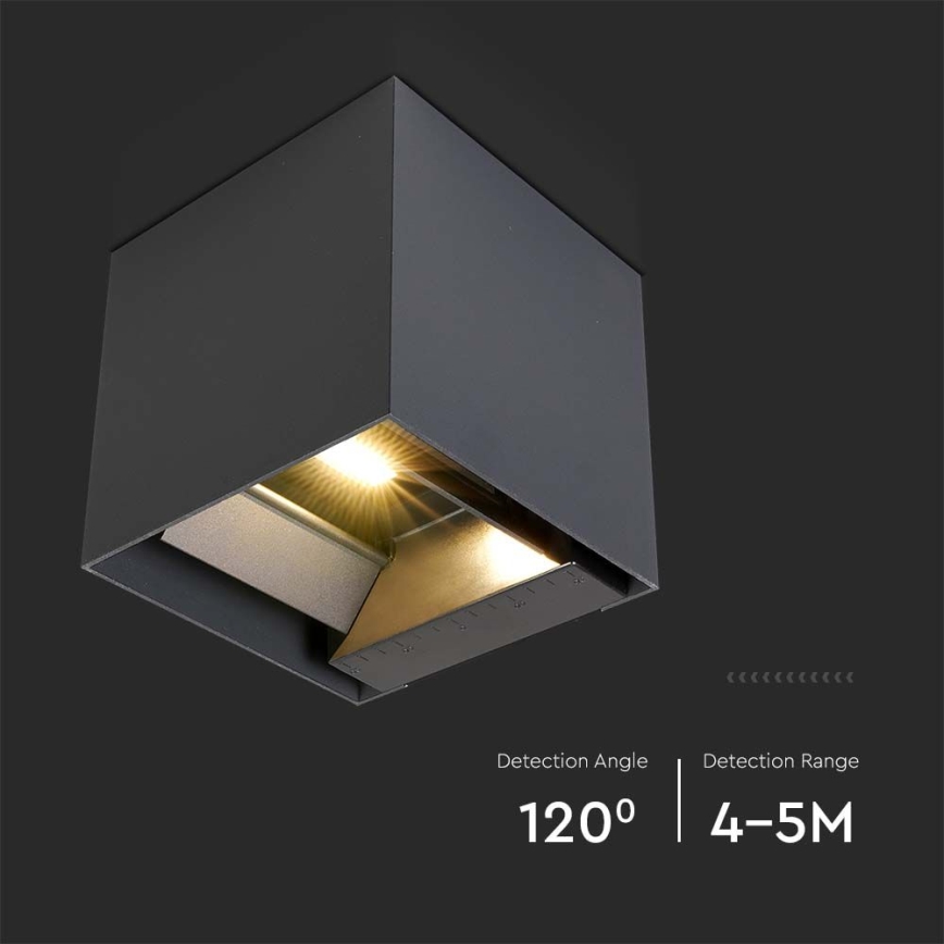Aplique solar de parede LED com sensor LED/9W/5V 3000/4000/5000K IP65 2600 mAh antracite