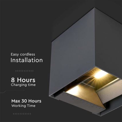 Aplique solar de parede LED com sensor LED/9W/5V 3000/4000/5000K IP65 2600 mAh antracite