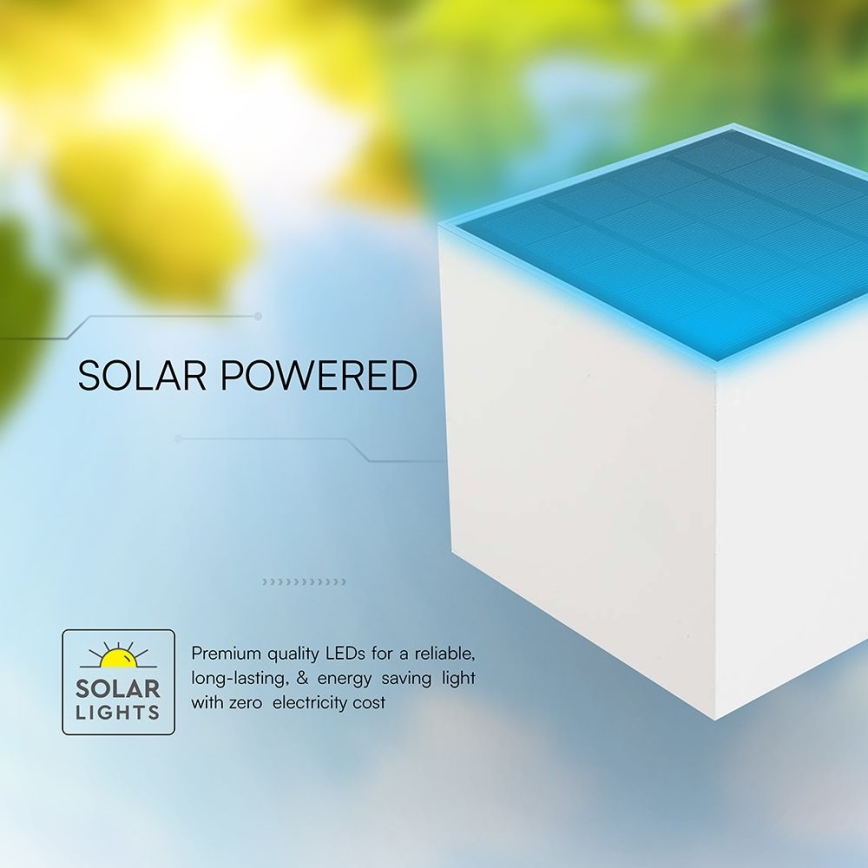 Aplique de parede solar LED com sensor — 9W/5V, 3000/4000/5000K, IP65, 2600 mAh, branco