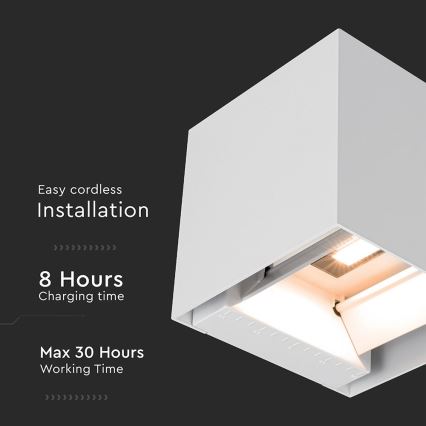 Aplique de parede solar LED com sensor — 9W/5V, 3000/4000/5000K, IP65, 2600 mAh, branco