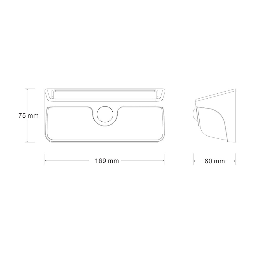 Aplique solar de parede LED com sensor LINK LED/5W/3,7V IP65 preto