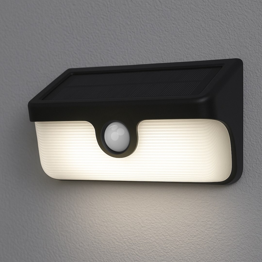 Aplique solar LED de parede com sensor LINK LED/5W/3,7V 2000 mAh IP65 preto
