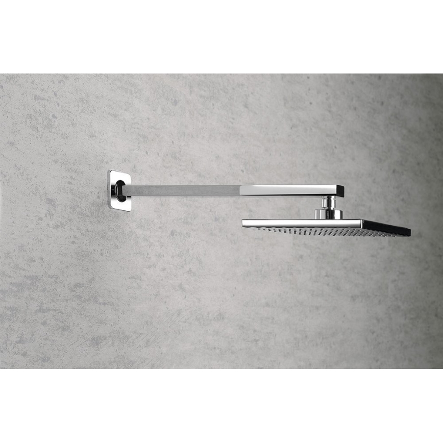 Aqualine - Braço de chuveiro angular 40,4 cm cromado brilhante