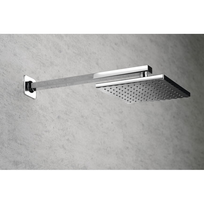 Aqualine - Braço de chuveiro angular 40,4 cm cromado brilhante