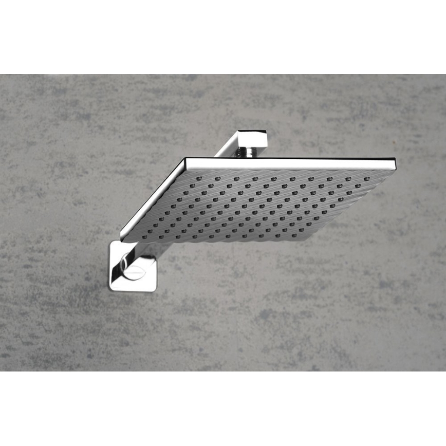 Aqualine - Braço de chuveiro angular 40,4 cm cromado brilhante