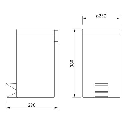 Aqualine - Caixote do lixo SIMPLE LINE 12 l polido aço inoxidável