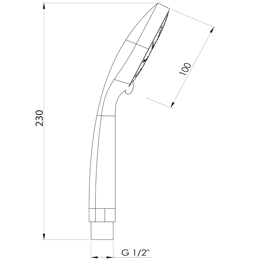 Aqualine - Chuveiro de mão, diâmetro 10 cm, preto fosco