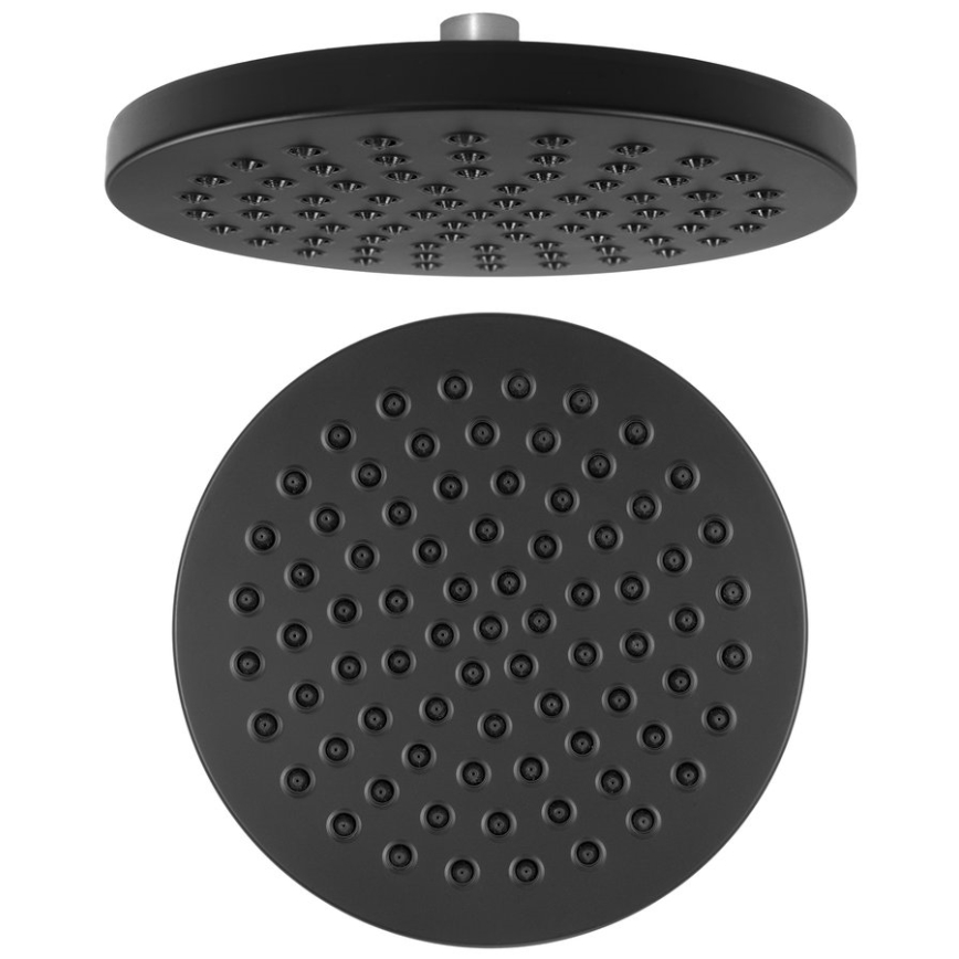 Aqualine - Chuveiro de teto diâmetro 20 cm mate preto