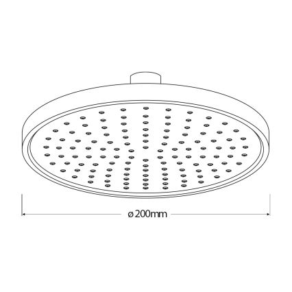 Aqualine - Chuveiro de teto diâmetro 20 cm mate preto