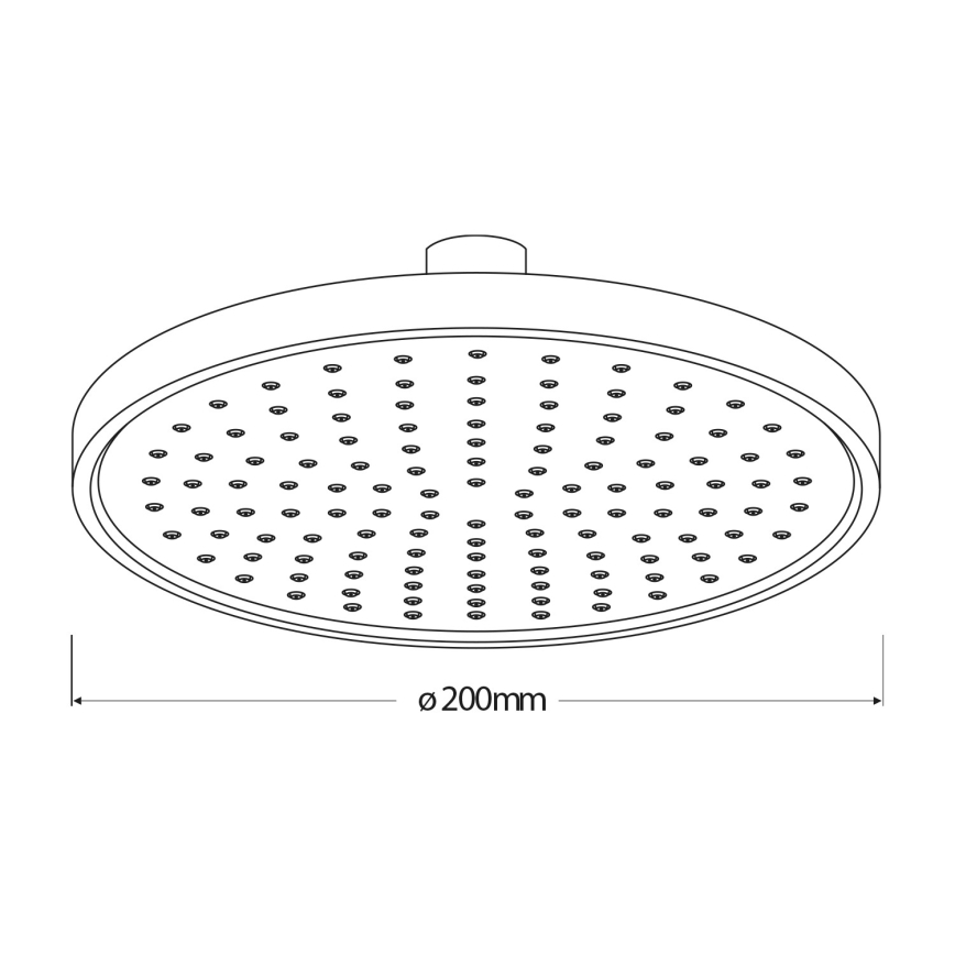 Aqualine - Chuveiro de teto diâmetro 20 cm mate preto