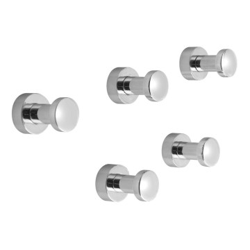 Aqualine - CONJUNTO 5x Gancho de parede SAMBA cromo brilhante