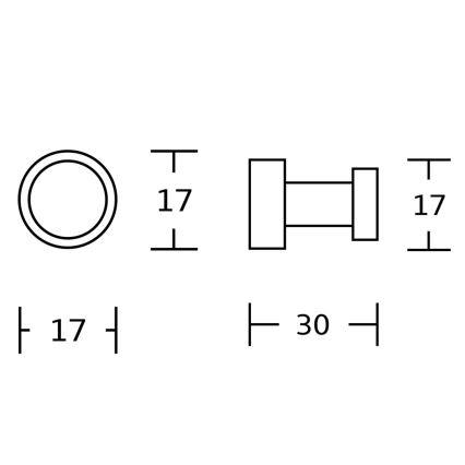 Aqualine - CONJUNTO 5x Ganchos de parede SAMBA mate preto