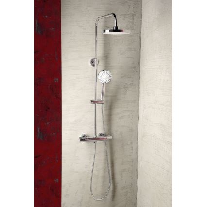 Aqualine - Conjunto de chuveiro com torneira termostática LIGA cromado brilhante