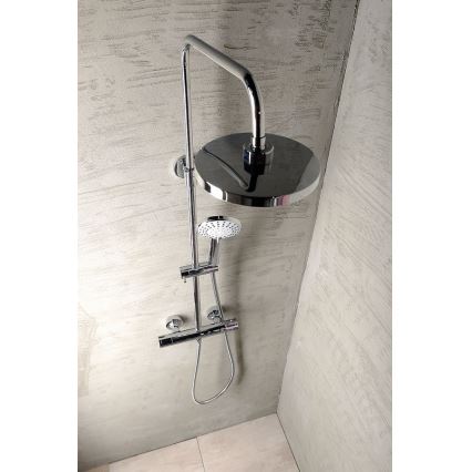 Aqualine - Conjunto de chuveiro com torneira termostática LIGA cromado brilhante
