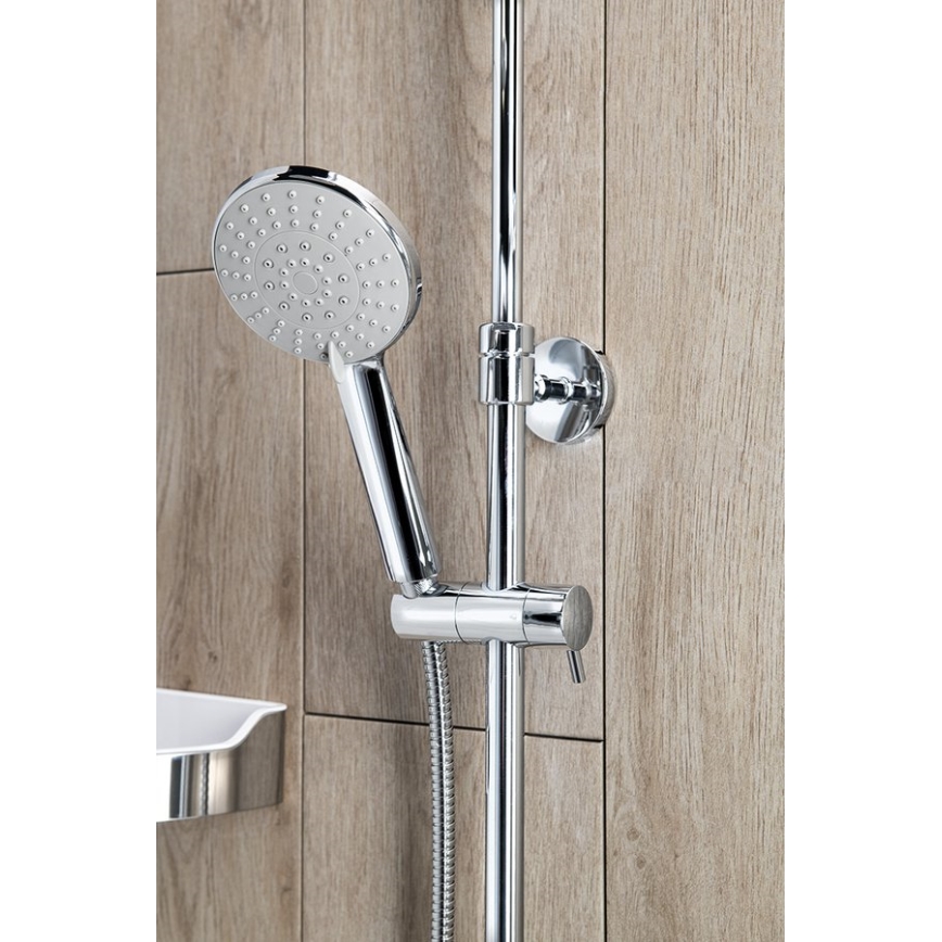 Aqualine - Conjunto de chuveiro com torneira termostática LIGA cromado brilhante