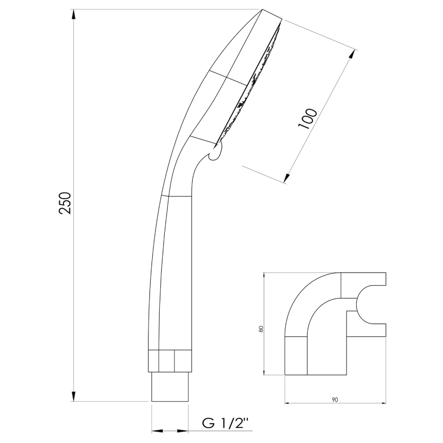 Aqualine - Conjunto de chuveiro ERICA cromado brilhante