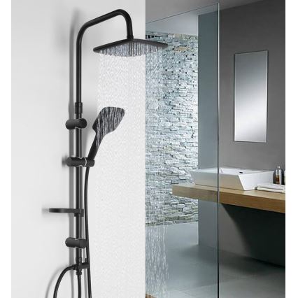 Aqualine - Conjunto de chuveiro KERA mate preto