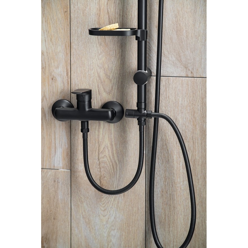 Aqualine - Conjunto de chuveiro KERA mate preto