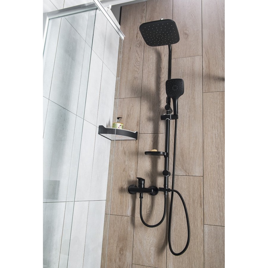 Aqualine - Conjunto de chuveiro KERA mate preto