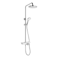 Aqualine - Conjunto de duche com misturador, cromado brilhante/branco