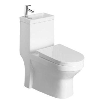 Aqualine - Conjunto WC combinado com lavatório HYGIE, em cerâmica/branco
