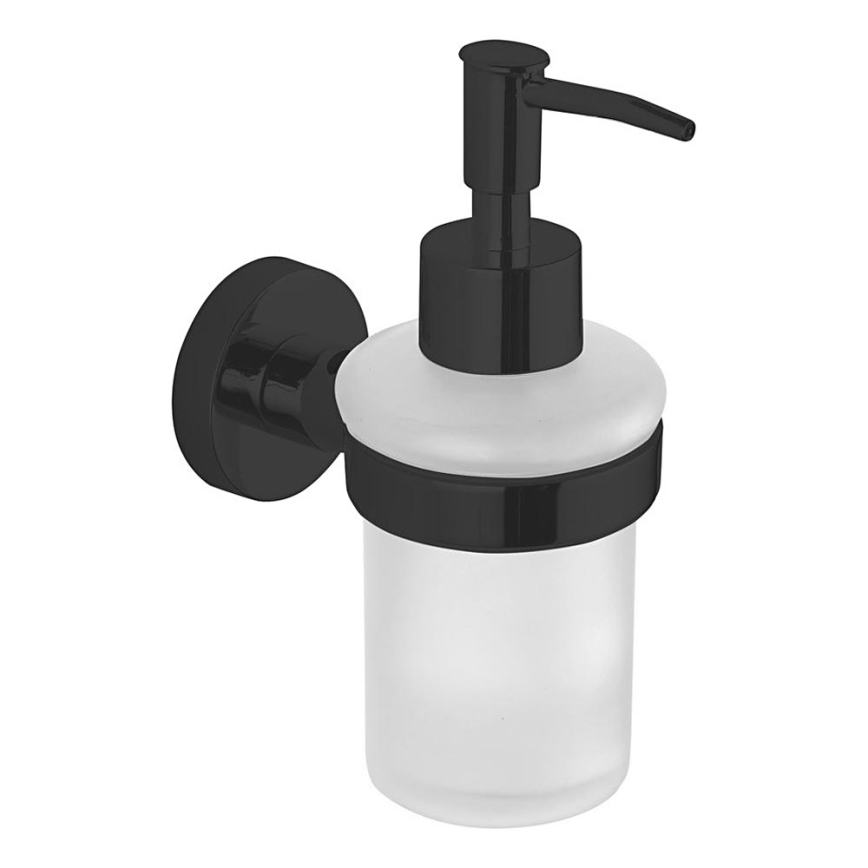 Aqualine - Distribuidor de sabão para parede SAMBA 150 mate leitoso copo/mate preto