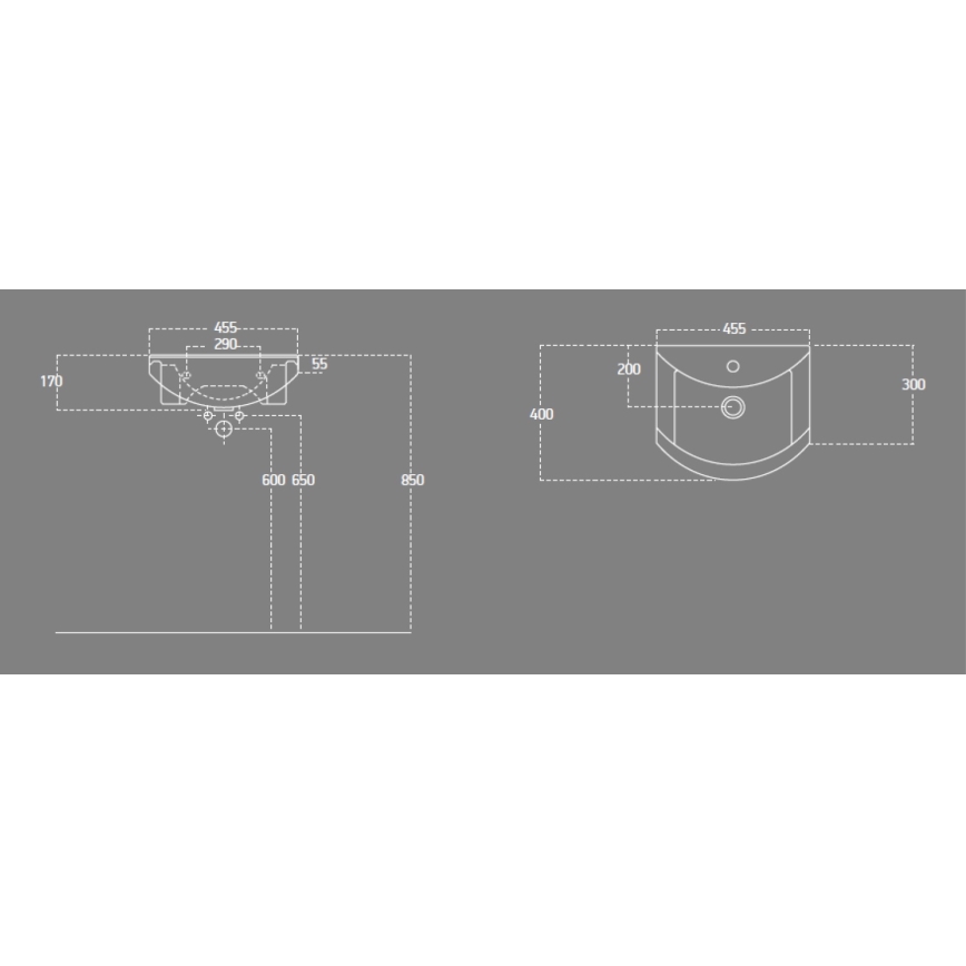 Aqualine - Lavatório de encastrar ZERO 45,5x40 cm cerâmica/branco