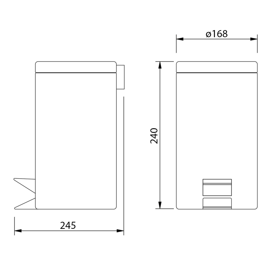 Aqualine - Lixeira SIMPLE LINE 3 l branco fosco