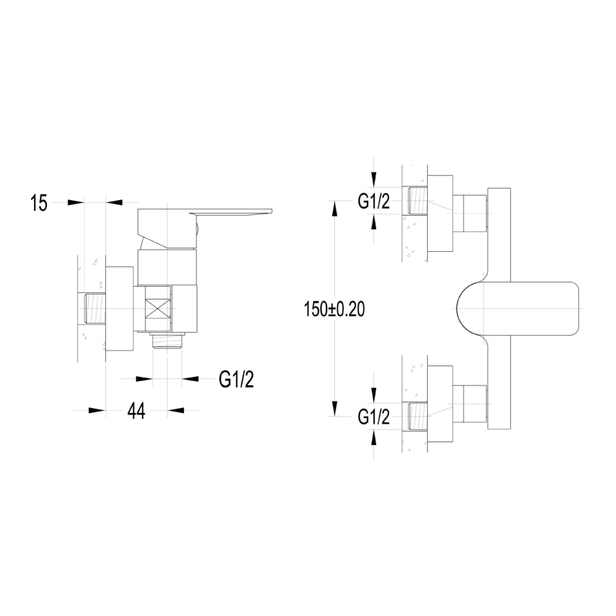 Aqualine - Misturador de duche DAPHNE, cromo brilhante