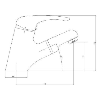 Aqualine - Misturadora para lavatório KASIOPEA 14,2 cm cromado brilhante
