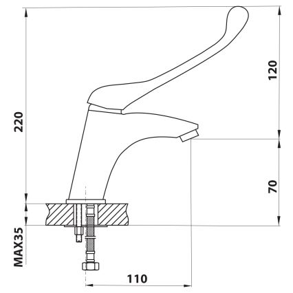 Aqualine - Misturadora para lavatório KASIOPEA 22 cm, cromo polido