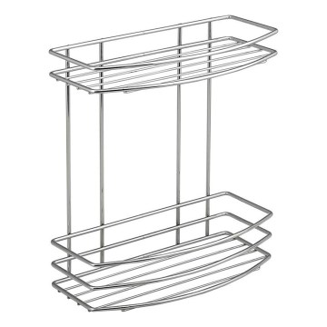 Aqualine - Prateleira de parede para chuveiro com dois níveis CROMADO LINE cromado brilhante