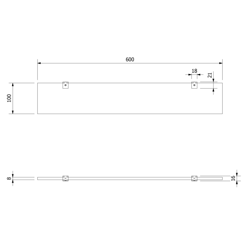 Aqualine - Prateleira de parede SAMBA 60 cm
