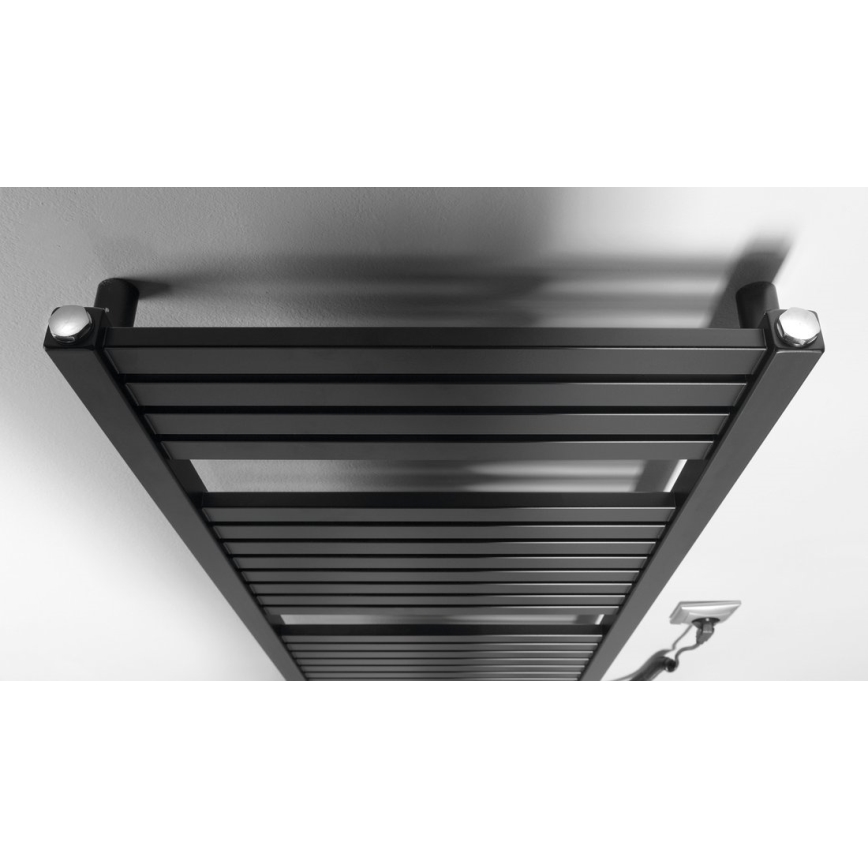 Aqualine - Radiador eléctrico para casa de banho TONDI-E 300W 97x45 cm preto mate
