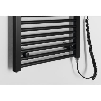 Aqualine - Radiador elétrico de casa de banho DIRECT-E 400W 132x45 cm preto mate
