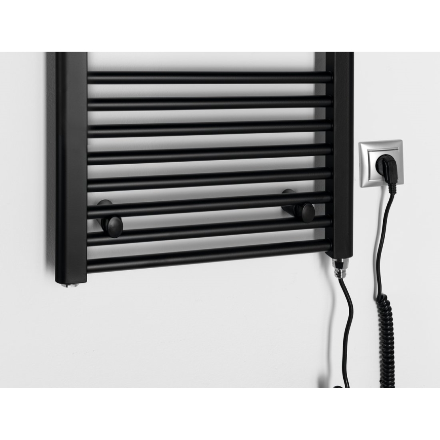 Aqualine - Radiador elétrico para casa de banho DIRECT-E 300W 96x45 cm preto fosco