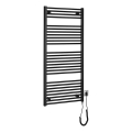 Aqualine - Radiador elétrico para casa de banho DIRECT-E 600W 132x60 cm preto mate
