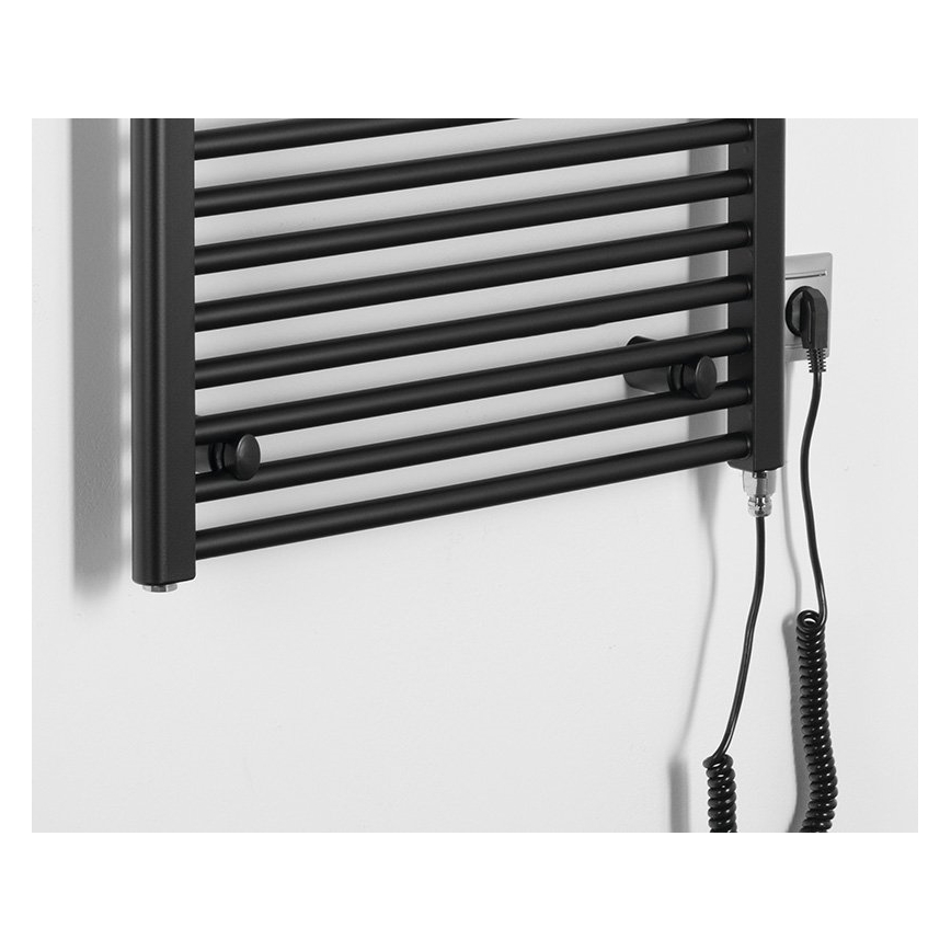 Aqualine - Radiador elétrico para casa de banho DIRECT-E 600W 132x60 cm preto mate