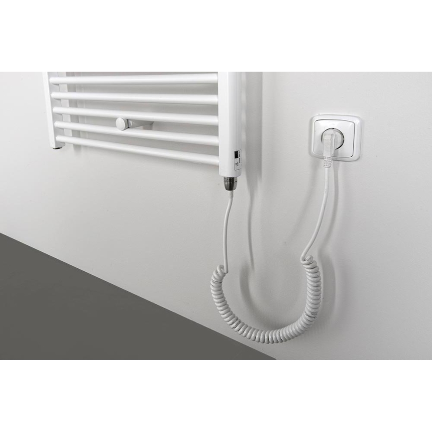 Aqualine - Radiador elétrico para casa de banho DIRECT-E 600W/230V 132 cm branco direito