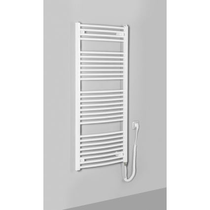 Aqualine - Radiador elétrico para casa de banho ORBIT-E 600W 132x60 cm branco, formato redondo