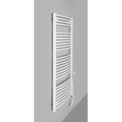 Aqualine - Radiador elétrico para casa de banho ORBIT-E 600W 132x60 cm branco, formato redondo