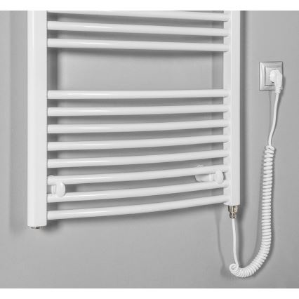 Aqualine - Radiador elétrico para casa de banho ORBIT-E 600W 132x60 cm branco, formato redondo
