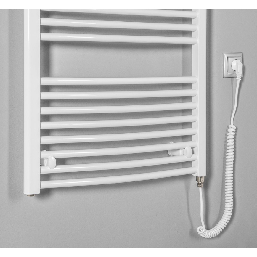 Aqualine - Radiador elétrico para casa de banho ORBIT-E 600W 132x60 cm branco, formato redondo
