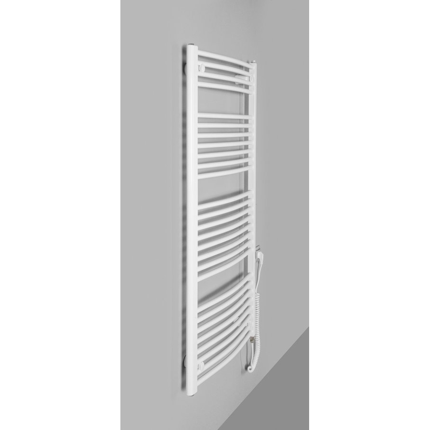 Aqualine - Radiador elétrico para casa de banho ORBIT-E 600W/230V 132 cm branco redondo