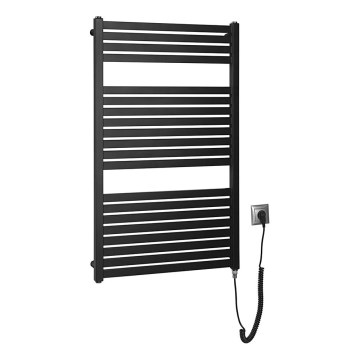 Aqualine - Radiador elétrico para casa de banho TONDI-E 400W 97x60 cm preto mate